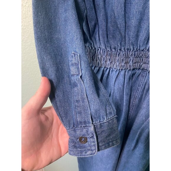 NWT Eddie Bauer Women's Vintage Denim Cotton Button Shirt Midi Dress Size Medium - Picture 9 of 12